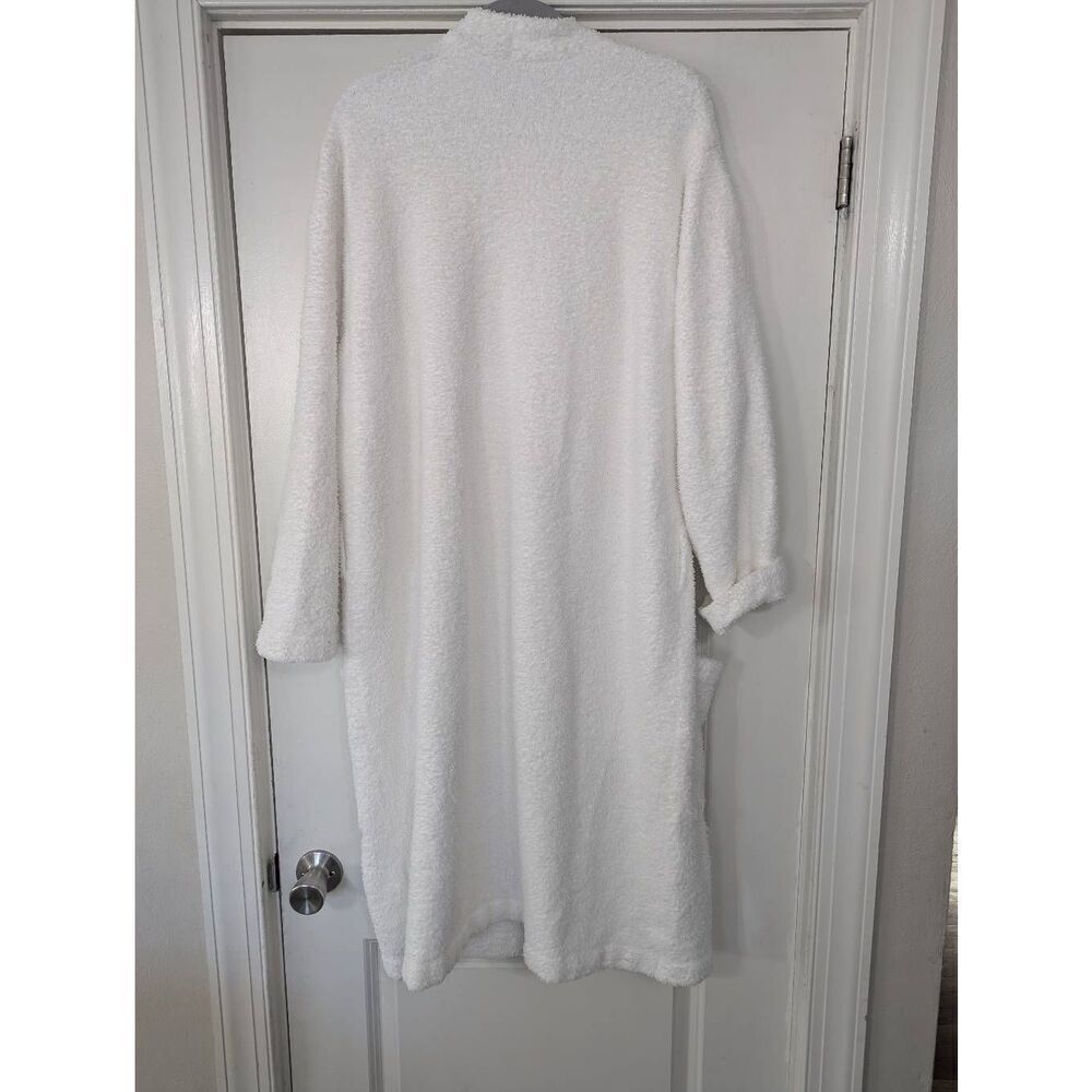 Pottery Barn Plush Robe women's size XL white long pockets teddy bath time sleep - Picture 9 of 10